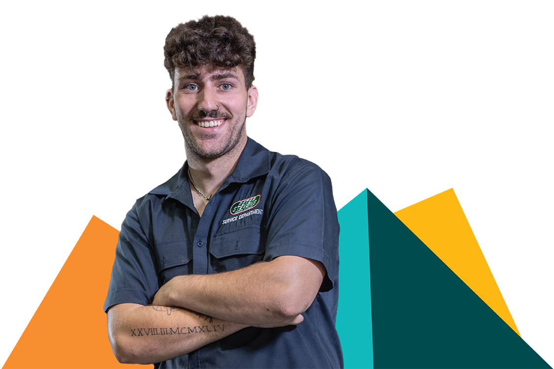 Male apprentice smiling